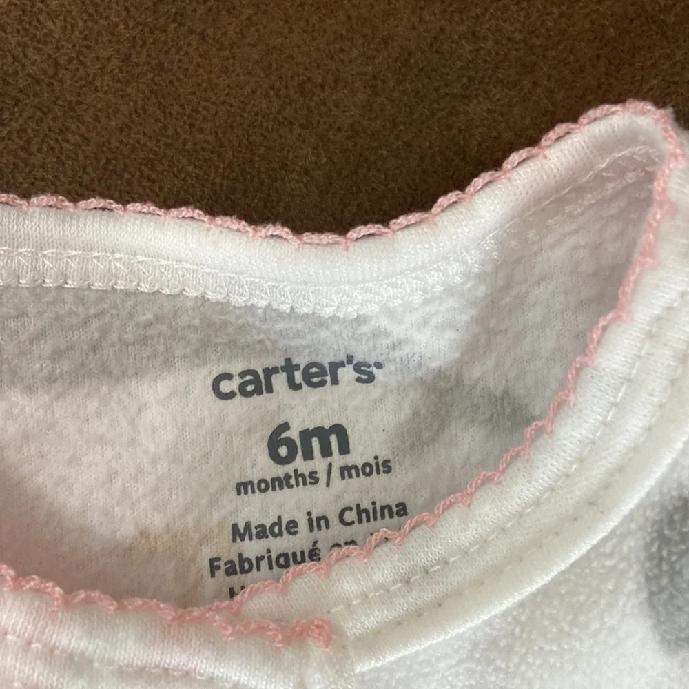 Carters fleece footie pajamas; animals; 6M